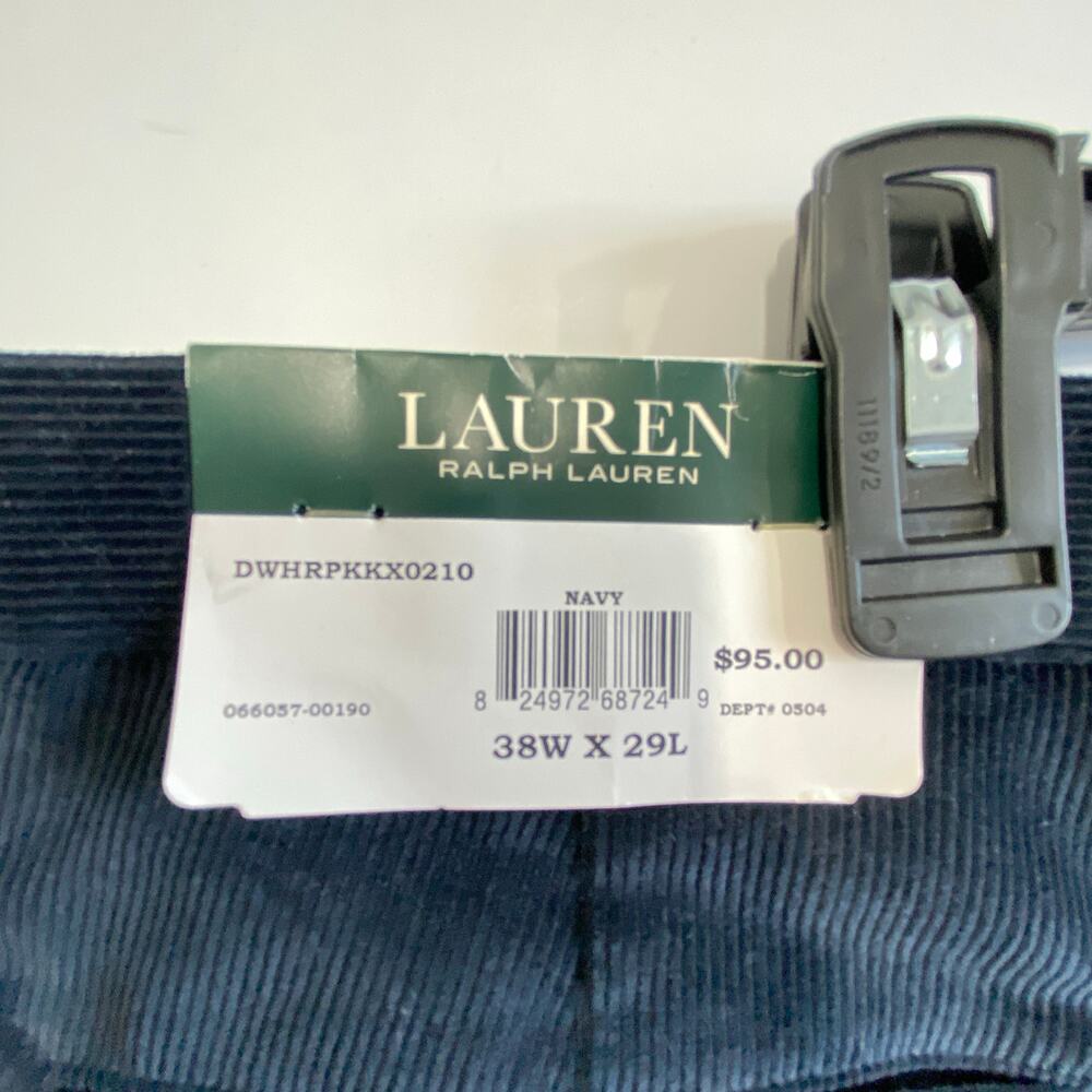 Lauren Ralph Lauren 100% Cotton Corduroy Dark Navy Pants W38 x 29L - Picture 6 of 8